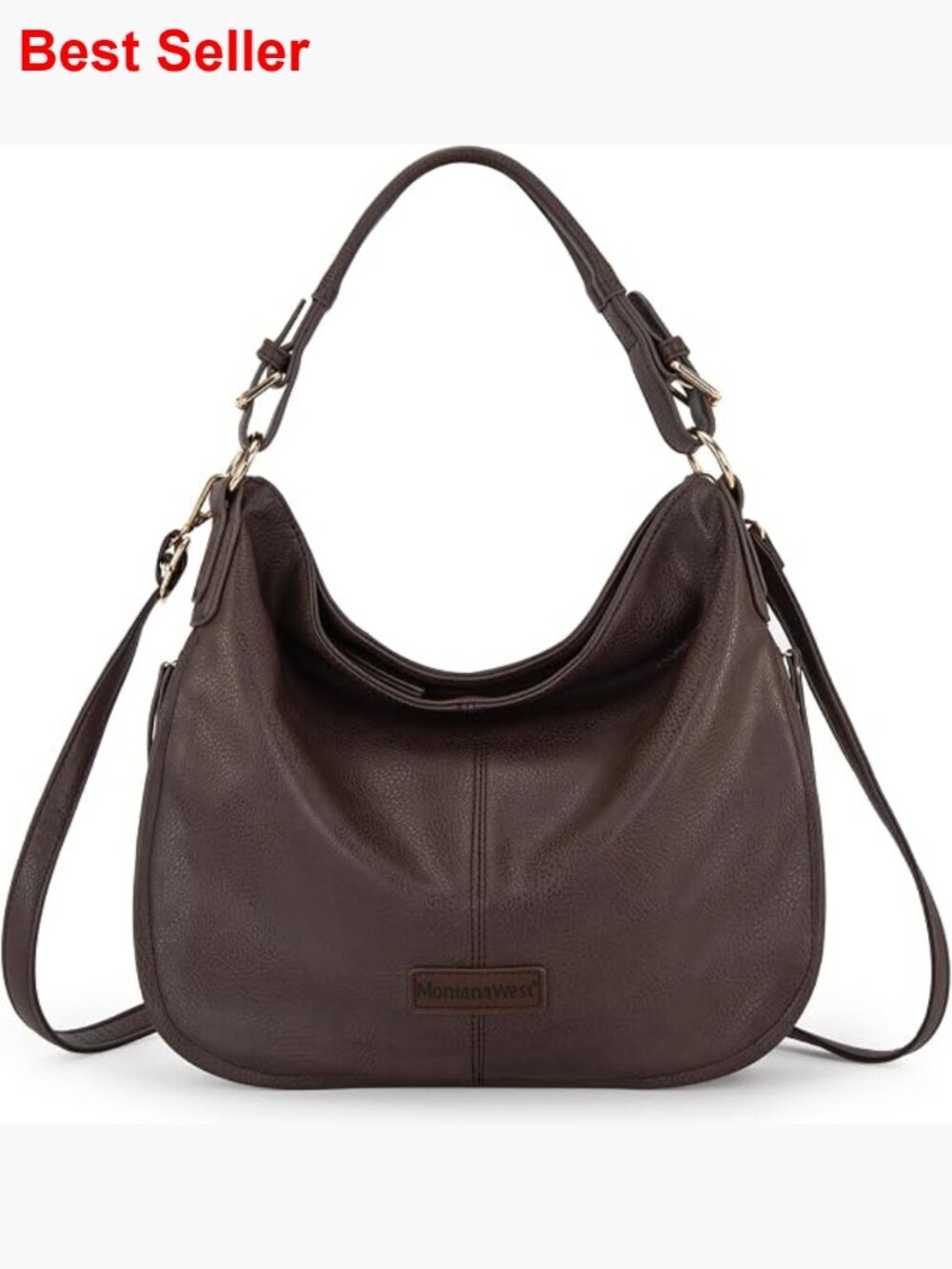 Hobo Shoulder Bag with Quilted Vegan Leather Crossbody Zipper Pocket
